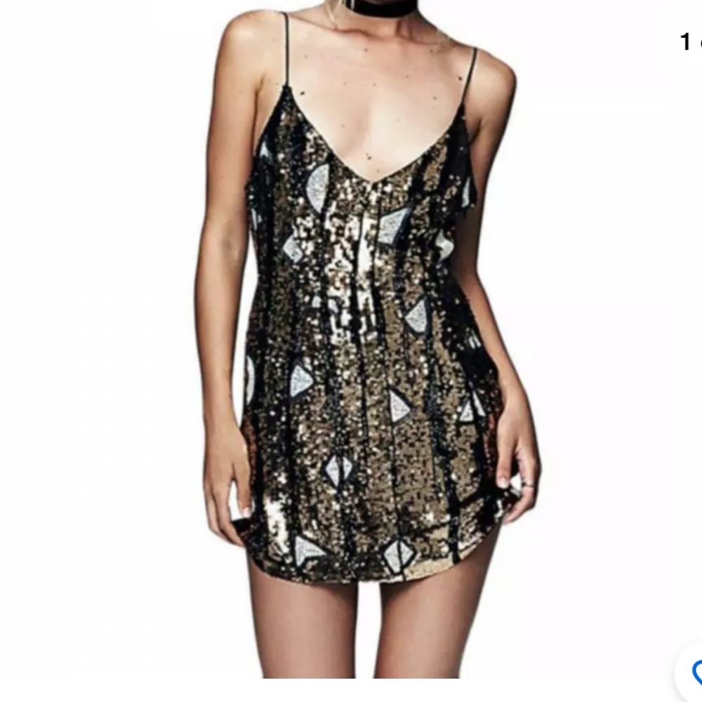 Free People Beaded Mini Dress
